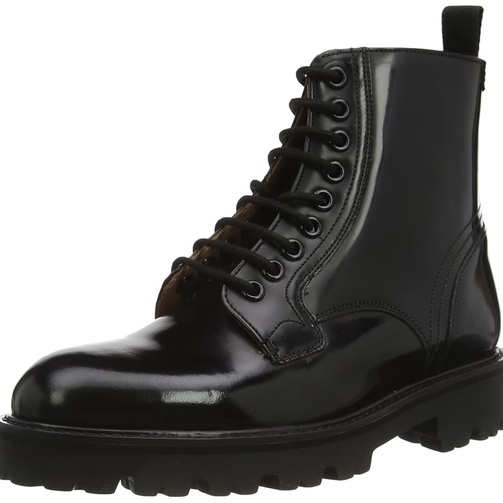 🆕Ted Baker Womens Mascy Leather Chunky Lace Up Ankle Boots Black 6